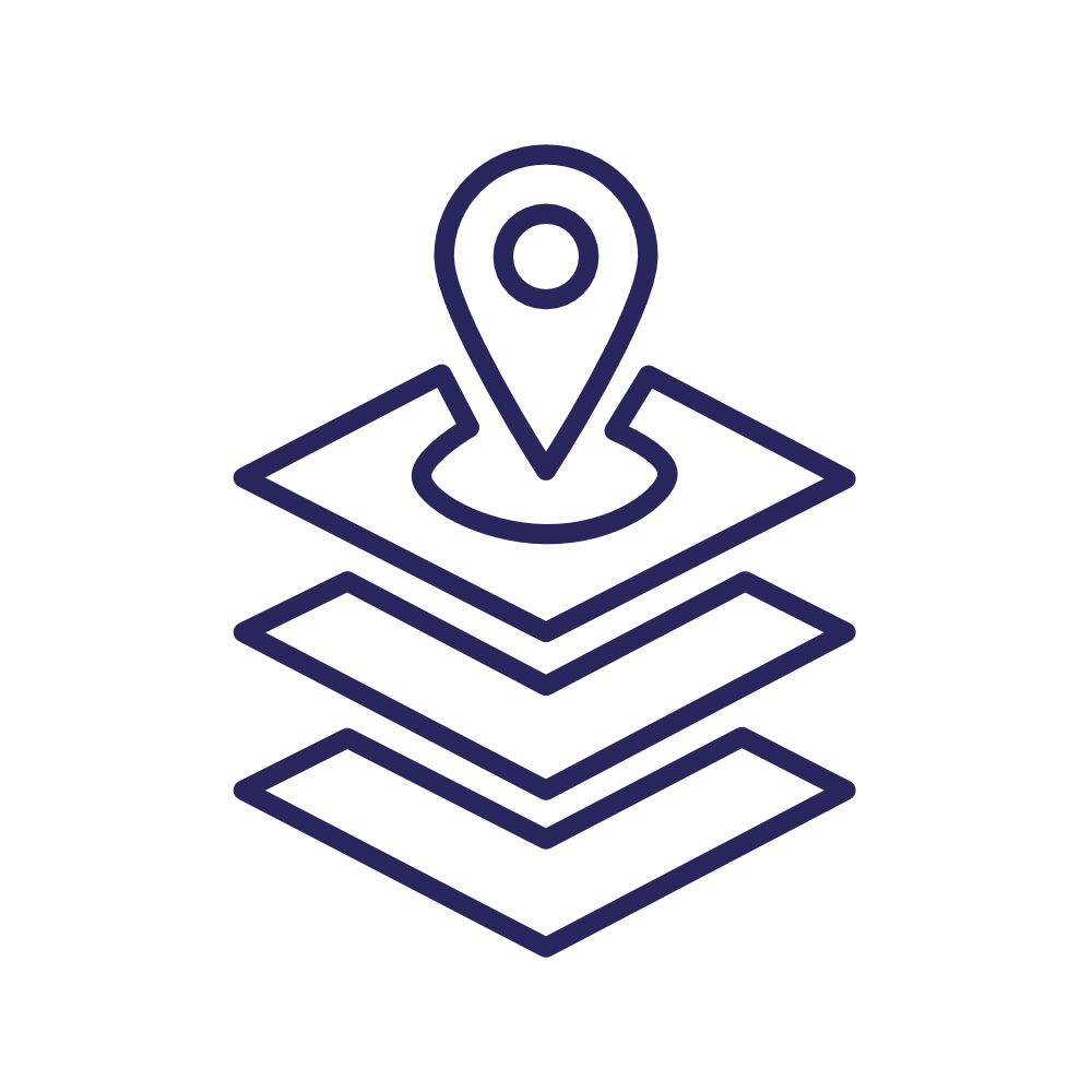 Icône représentant l’analyse du territoire et des données géographiques viticoles.